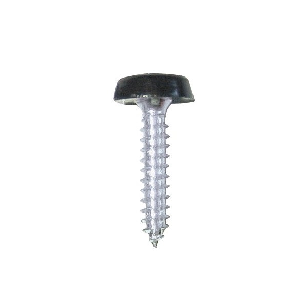 Number Plate Plastic Top Screw - Black - Pack Of 2