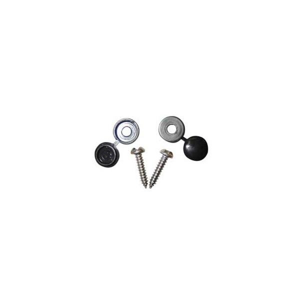 Number Plate Security Caps & Screws - Black - Pack Of 2