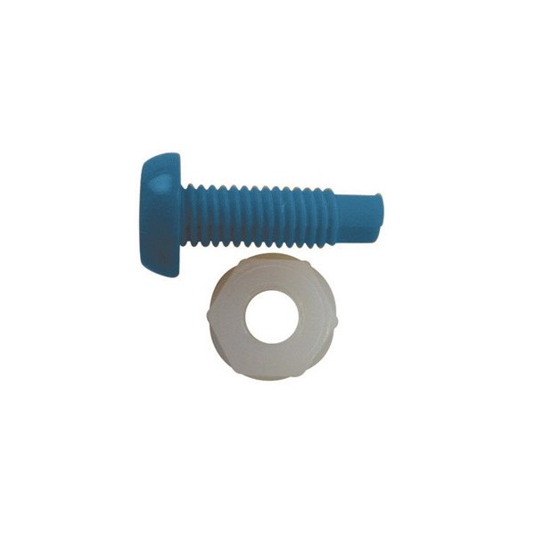 Number Plate Plastic Nut & Screw - Blue - Pack Of 2