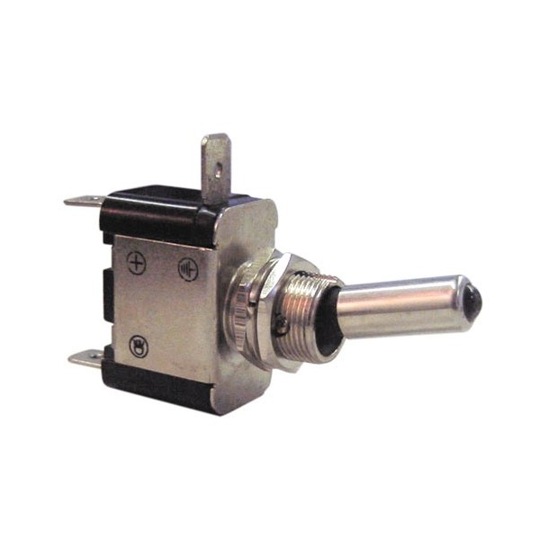 Heavy Duty On/Off Metal Toggle Switch - Blue Illuminated