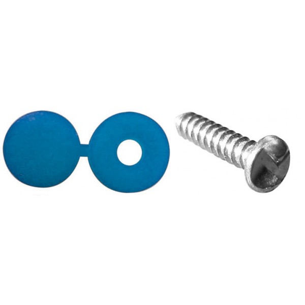 Number Plate Security Screws & Caps - Blue