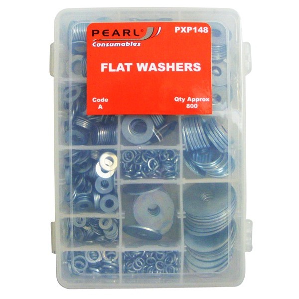 Zinc Plated Washers - Flat - Assorted - Pack Of 800