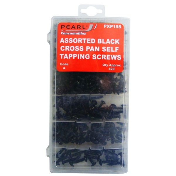 Black Self Tapping Screws - Assorted - Pack of 420