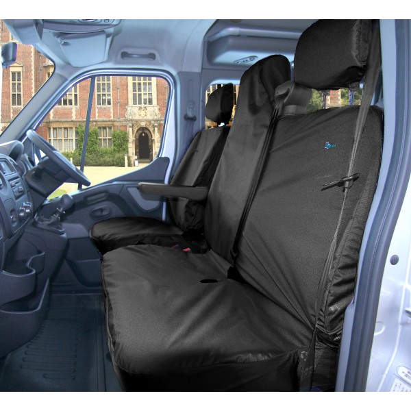 Van Seat Covers - Front Set - Black - Renault Master, Nissan NV400 & Vauxhall Movano