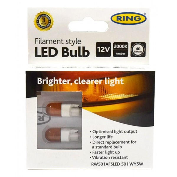 Filament Style LED - WY5W 12V - Amber