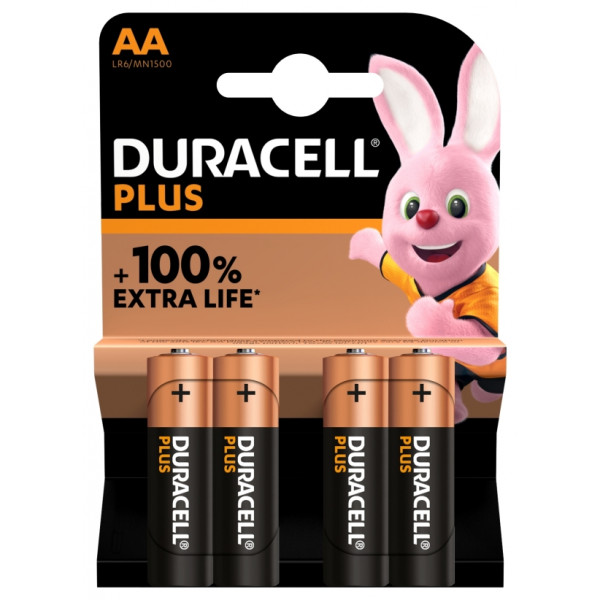 Plus Power Alkaline AA Batteries - Pack of 4