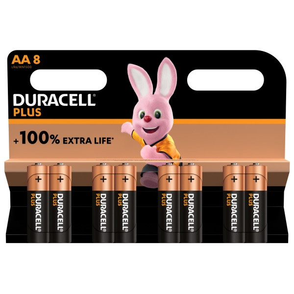 Plus Power Alkaline AA Batteries - Pack of 8