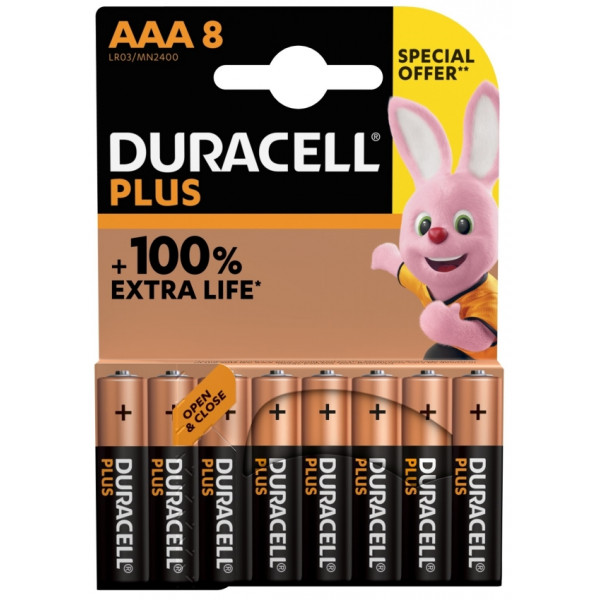 Plus Power Alkaline AAA Battery Promo Pack - Pack of 8