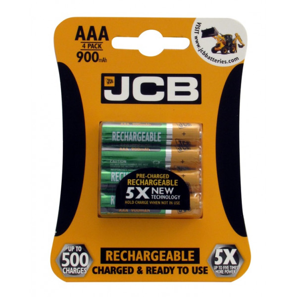 Rechargeable AAA Batteries - 900mAh - Pack of 4