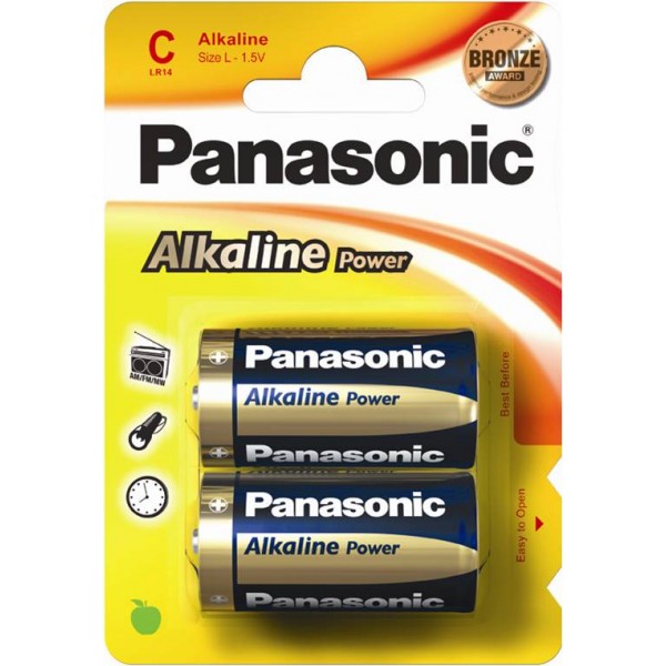Alkaline Power C Batteries - Pack of 2