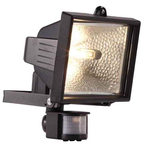 Eco Halogen PIR Floodlight - Black - 400W