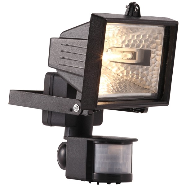 Eco Halogen PIR Floodlight - Black - 120W