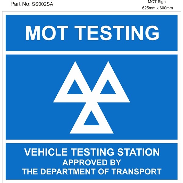 Self Adhesive Vinyl - MOT Testing - 625mm x 600mm
