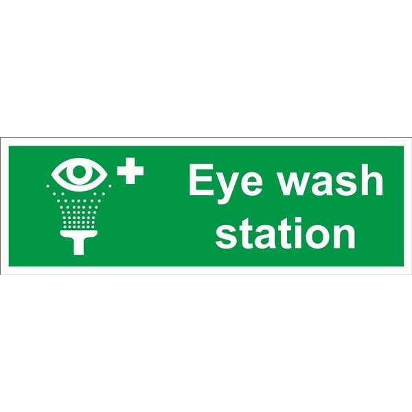 Eye Wash Station Sign - Self Adhesive Vinyl - 100mm x 300mm