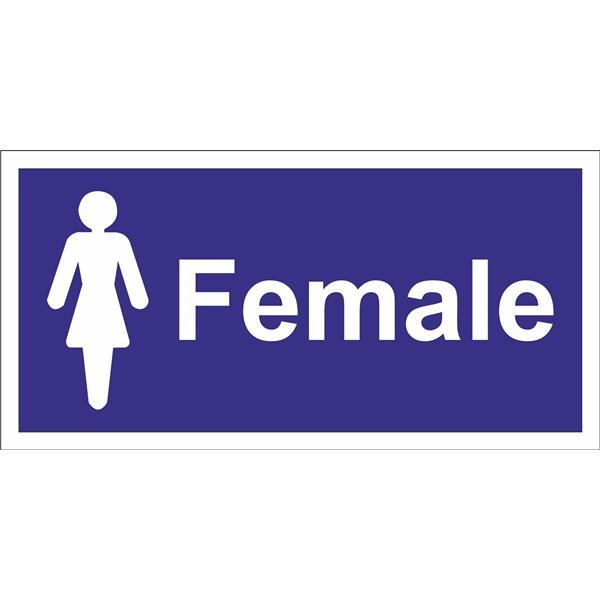 Female Toilet Sign - Self Adhesive Vinyl - 100mm x 200mm