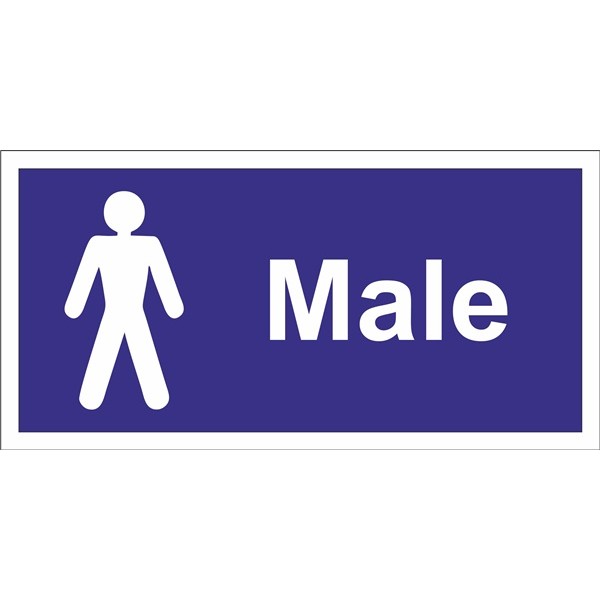 Male Toilet Sign - Self Adhesive Vinyl - 100mm x 200mm