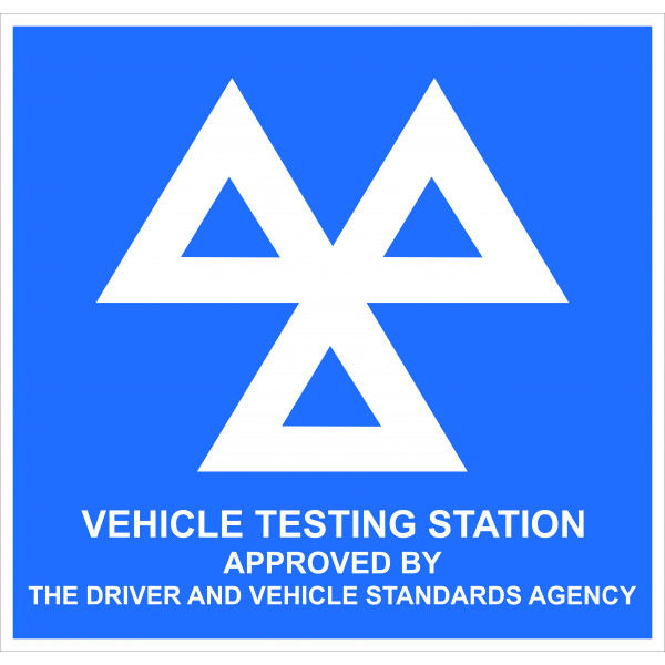 Rigid Sign - MOT Testing - 625mm x 600mm
