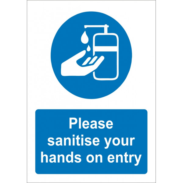 Please Sanitise Your Hands On Entry Sticker