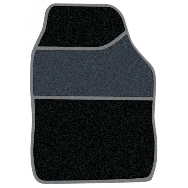 Standard Universal Mat Set - Velour - Black/Silver Binding - 4 Piece
