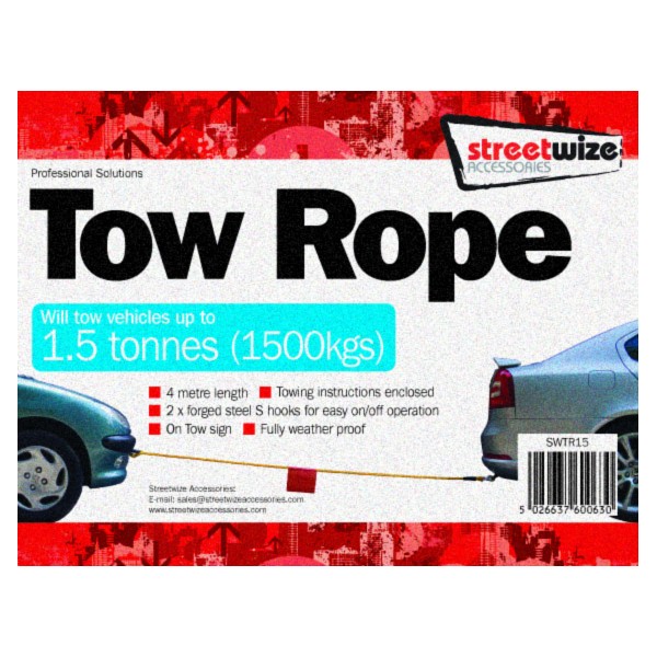 Tow Rope (Braided) - Yellow - 1.5 Tonne