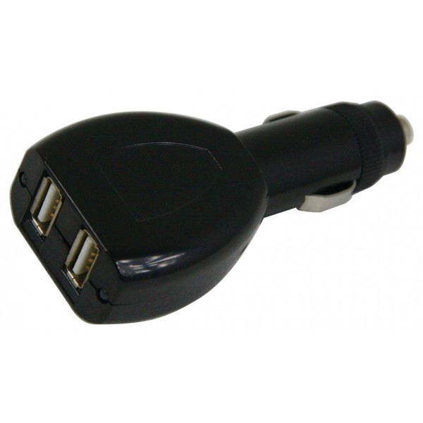 Twin USB Adaptor - Black - 12V