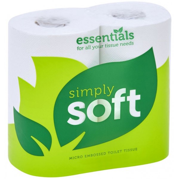 Simply Soft 2 Ply Toilet Rolls - White - 36 Rolls of 320 Sheets