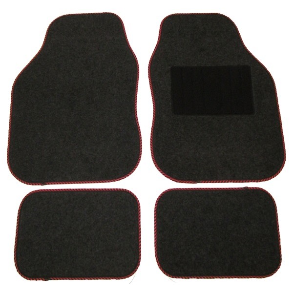 Standard Universal Mat Set - Coloured Binding - Black - 10 x 4 Piece Sets