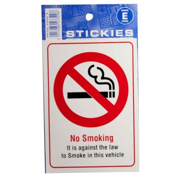 Outdoor Vinyl Sticker - No Smoking In This Vehicle