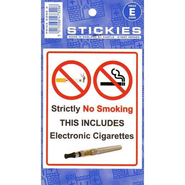 Indoor Vinyl Sticker - White - No Electronic Cigarettes