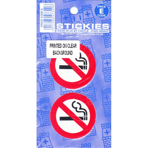 Outdoor Vinyl Sticker - No Smoking Sign - On Clear Background - 1 Pair