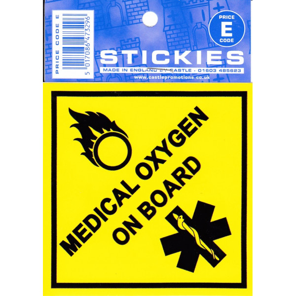 Outdoor Vinyl Sticker - Medical Oxygen On Board
