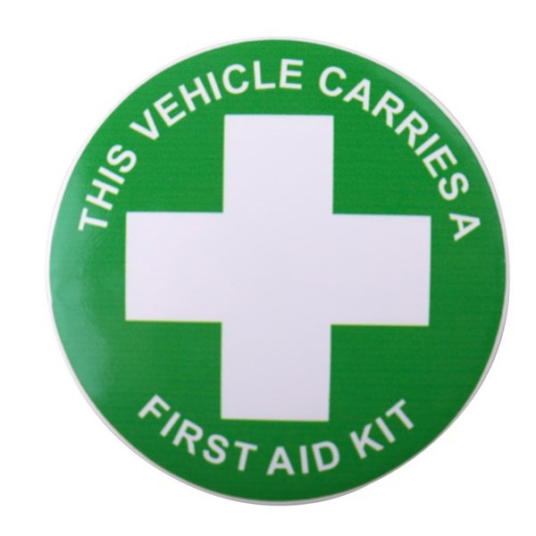 Self Adhesive Sticker - This Vehicle Carries a First Aid Kit Sticker